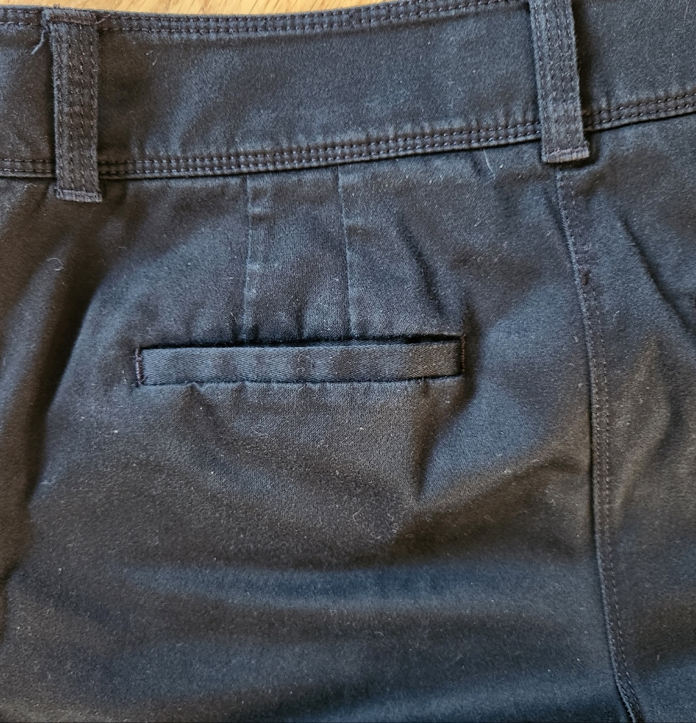 White House Black Market Boot Leg Black Cotton Dress Pants Trousers Slacks 4s - Picture 8 of 12